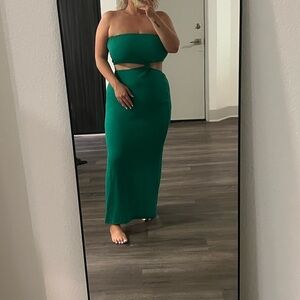 Green Strapless vacation dress - size 1X/XL